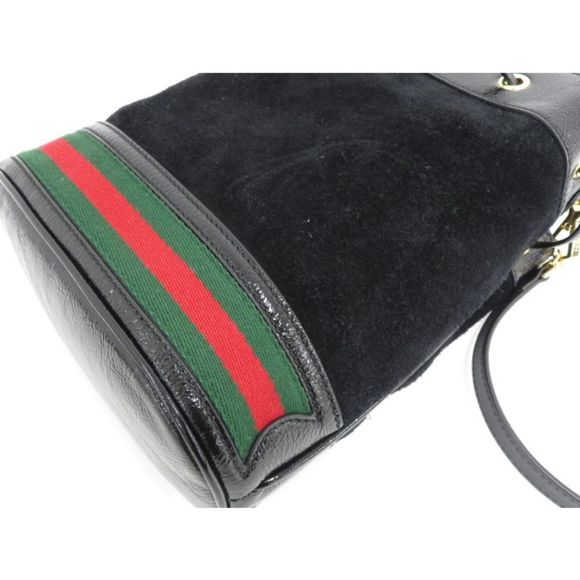 Gucci Ophidia Sherry Line Small Bucket Shoulder Bag Suede Black - Picture 4 of 9